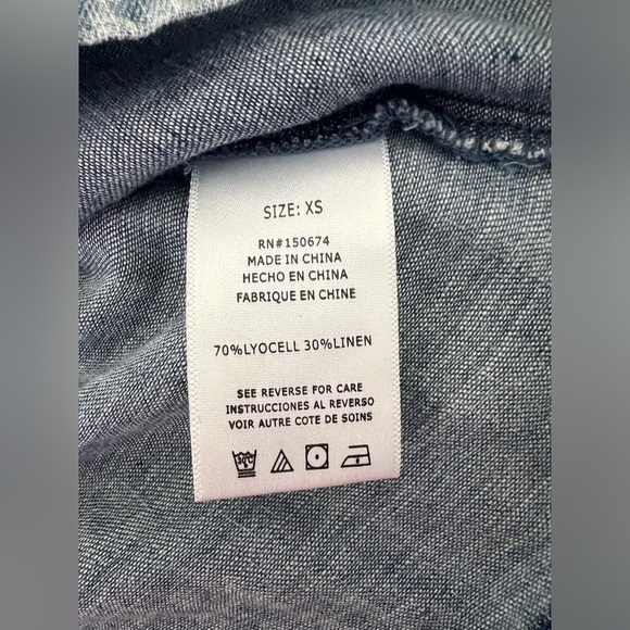 Wash Lab Crossover Dress in Circle Blue. Size XS - Picture 9 of 9